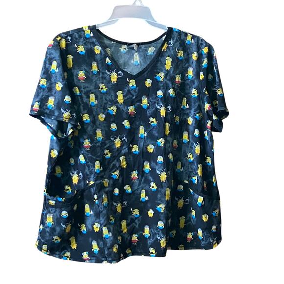 Looney Tunes Star Wars Minions Scrub Top 2X 3X Pockets Uniform Career Workwear - Picture 9 of 15